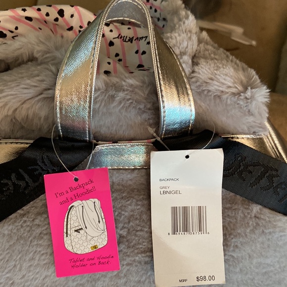 Betsey Johnson Koala Hooded Gray Book Bag/back pack NWT - Picture 10 of 12